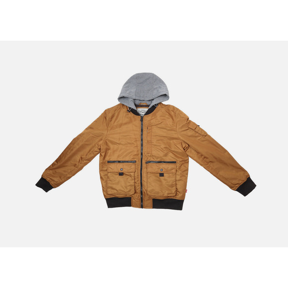 Levi's Men's Hooded Utility Bomber Jacket Med Brown Size M - Picture 1 of 2
